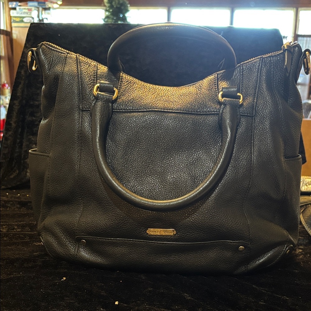 Black Leather Tote Bag
